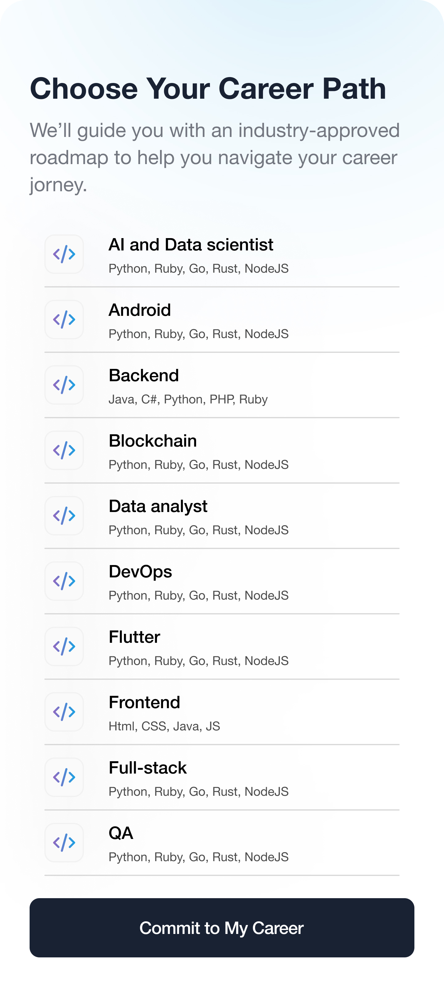 Choose Your Career Path